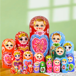 俄罗斯套娃实木套娃叠叠乐女孩春游送礼儿童礼物哈尔滨满洲里特产