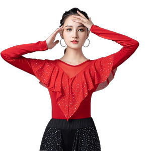 珍黎婷荷叶边吉特巴练功服