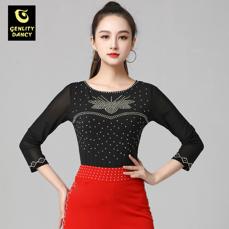 珍黎婷摩登舞服时尚烫钻