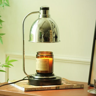 小众高级中古包豪斯摆件无火融蜡灯银色香薰灯复古卧室床头氛围灯