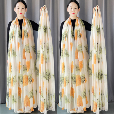 新款超大丝巾女秋冬3米长款时尚围巾网红高档薄披肩洋气妈妈纱巾