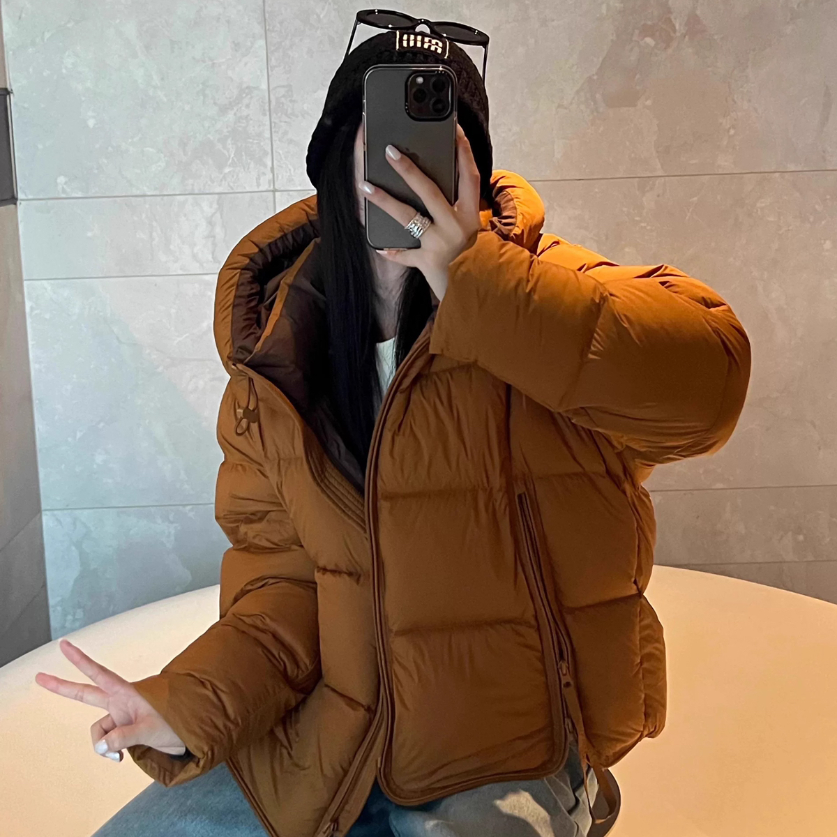 七七店冬上新韩版泡芙超好看加厚新国标保暖羽绒服外套A0020