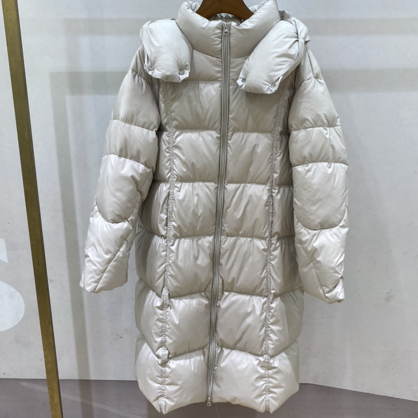 七七设计冬上新立领长款拉链洋气保暖羽绒服外套A02