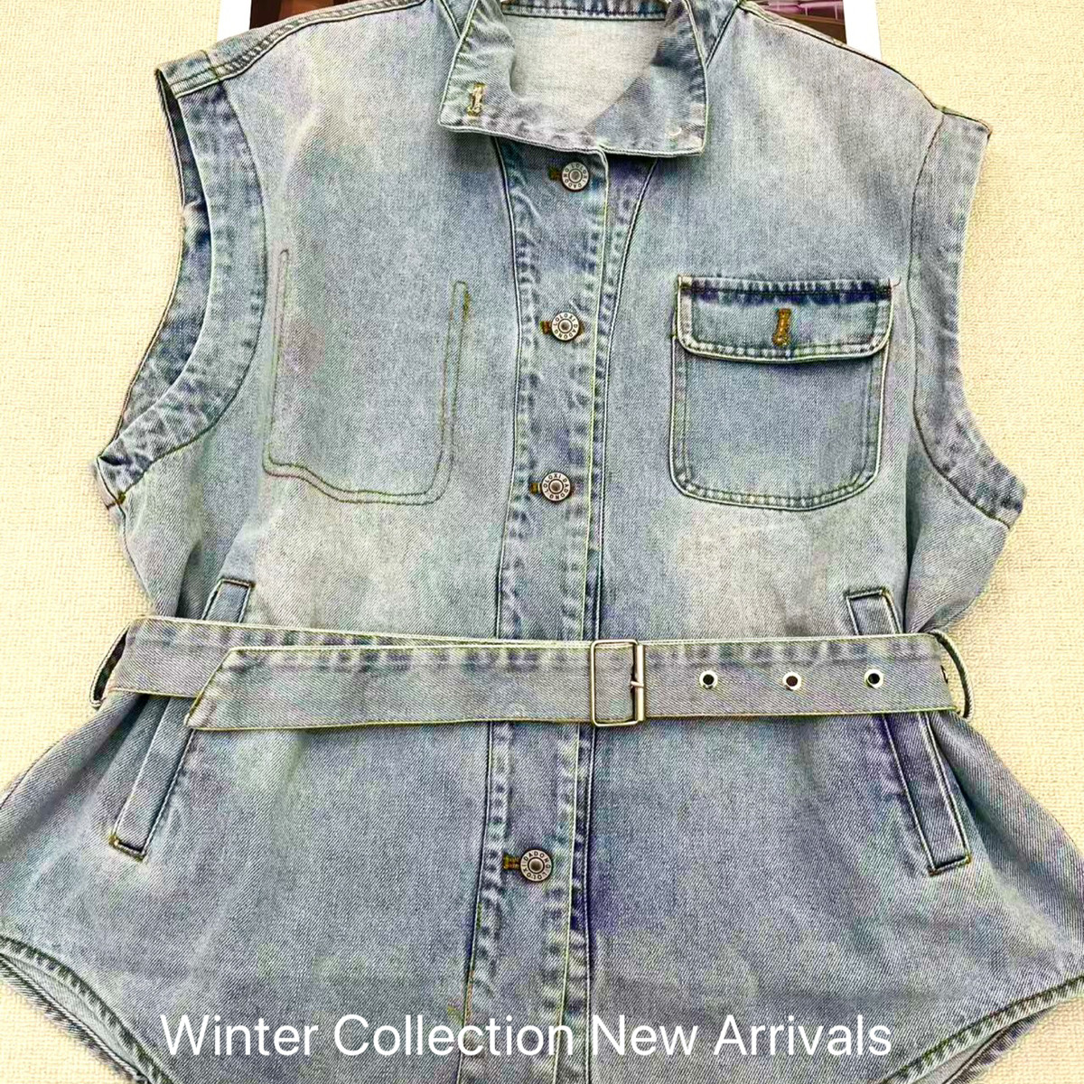 七七26年早春欧美复古配腰带牛仔马甲(配腰带)ys-3503,女装/女士精品,马夹,淘宝优惠券,粉丝福利购,淘宝优惠卷
