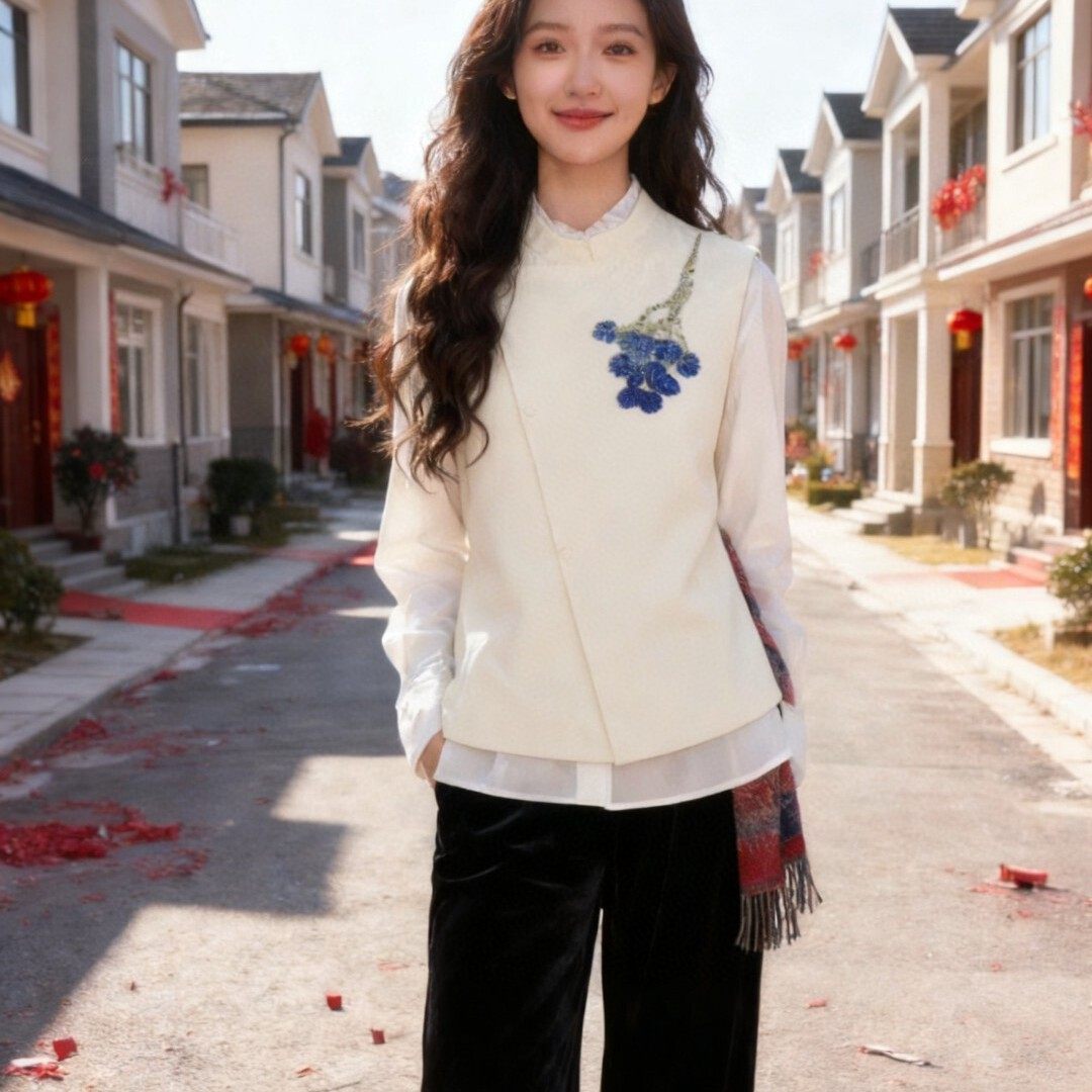 七七设计萄串串收获满满改良常规宽松版本真丝丝绒马甲YS557-G408,女装/女士精品,马夹,淘宝优惠券,粉丝福利购,淘宝优惠卷