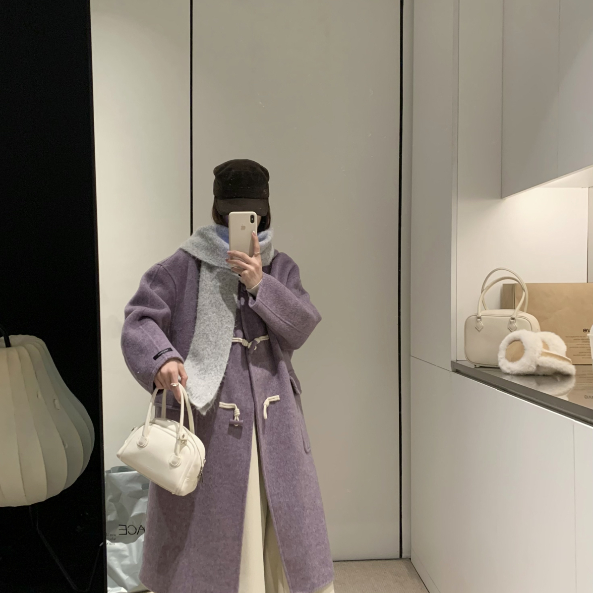 七七人连帽设计糖果扣显瘦中长款羊毛外套（含100澳毛）112713W26