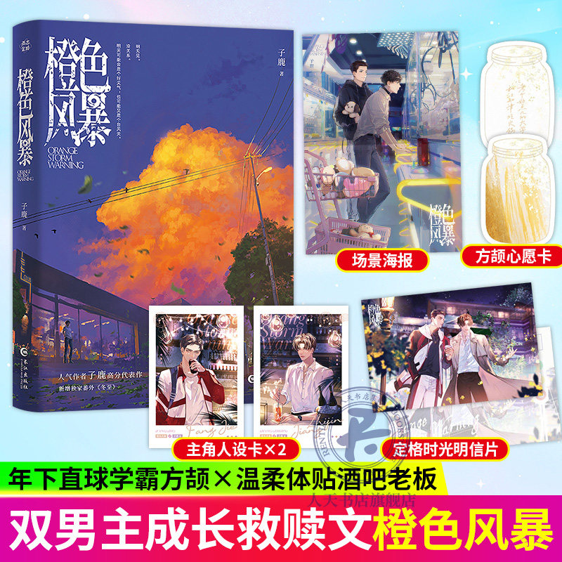 赠海报明信片人设卡 橙色风暴 子鹿著 纯爱青春言情小说 年下直球学霸