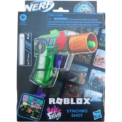 孩之宝Nerf热火roblox Synchro Shot微缩手动玩具软弹发射器玩具