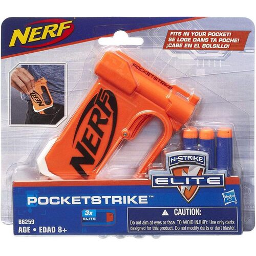 孩之宝nerf热火PocketStrike卡片口袋jolt软弹发射器儿童玩具枪