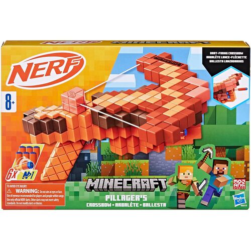热火Nerf Minecraft Pillager's我的世界掠夺者十字弩软弹发射器