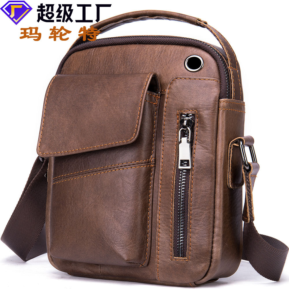 leather messenger bag men's shoulder bag men's business mess 运动包/户外包/配件 挎包/拎包/休闲包 原图主图