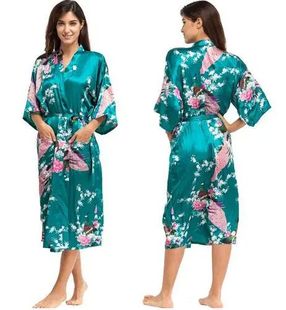 Women Night Robe Silk Bathrobe Robes Kimono Satin