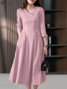 Half Women Elegant Dress Work Sleeve Spring Party Sundres