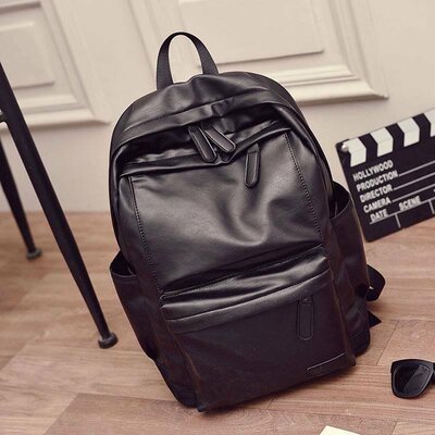 Korean Version Backpack Men's and Women Leather Travel Backp