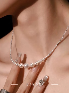 S925银施家珠碎银子项链 约39.5+7.5cm 约11.2g