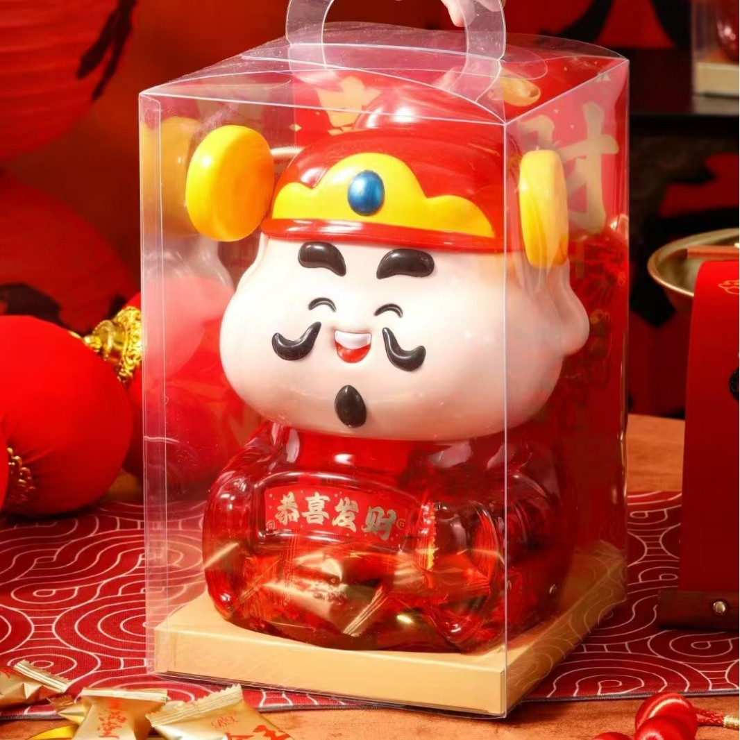 博翔食品招财进宝礼盒财神爷存钱罐储蓄罐牛轧糖雪花酥小零食年货