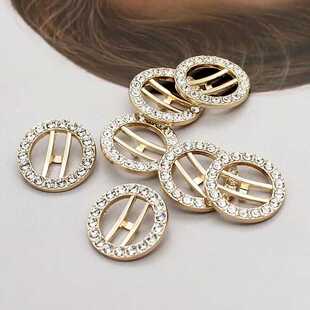 15mm小香风圆圈镂空带钻纽扣衬衫针织开衫连衣裙装饰镶钻金属扣子