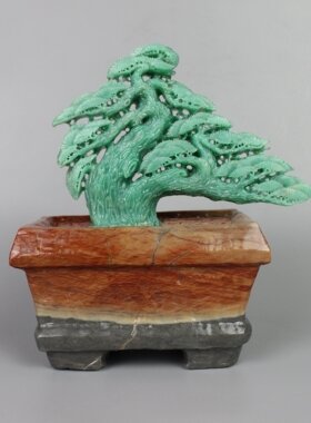 迎客松植物广东非遗风艺术品摆件