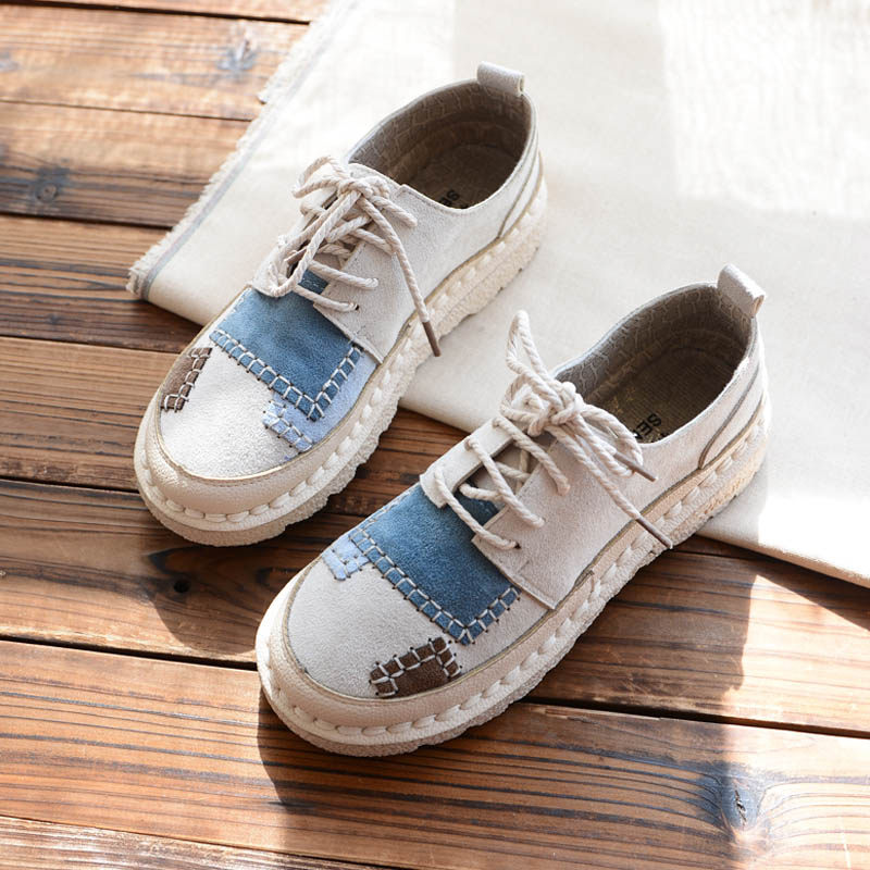 chic單鞋平底鞋女百搭淑女春款單鞋女2018新款手工舒適拼色補丁鞋在類目 女鞋, 低幫鞋中 - 來自Buy2taobao.com提供專業的淘寶代購服務