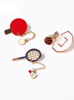 2024巴黎运动会pin徽章羽毛球乒乓球个性胸针孙颖莎周边书包装饰