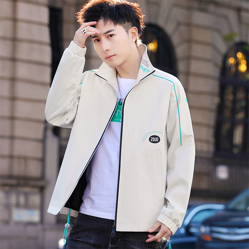 New lapel jacket men's coat spring personality Harajuku windbreaker large casual coat