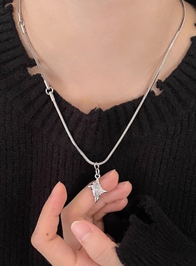 ANSS钛钢项链男嘻哈黑金芒星