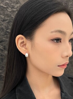 【ANSS】博主fever同款 小众高级质感耳扣女 复古条纹理贝壳耳环
