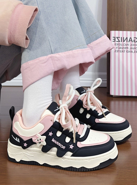 回力女鞋厚底板鞋女款2026新款百搭小白鞋女增高黑色休闲运动鞋子