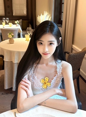 *满级白幼瘦*英式清冷蕾丝镂空V领交叉露背白色绣花连衣裙