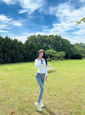 CHAO难做的lululem*n外套 白色修身休闲外套开衫女