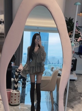 *袖边涟漪*yjy性感绑带蝴蝶结荷叶边袖子羊绒羊毛针织上衣