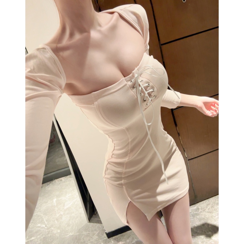 *兔兔奶昔*原创设计绑带弹力抹胸裙罩衫两件套