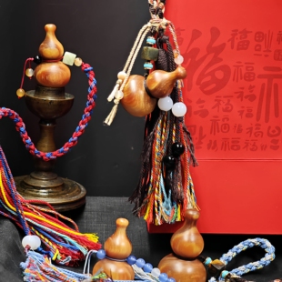 天然松香明子原木葫芦平安扣包挂车挂手机钥匙扣国风流苏家居装饰