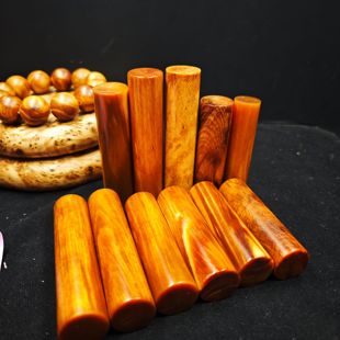 北沉香琥珀木 东北松明子手工圆柱 满油全通透闪电雷手把件原木棒