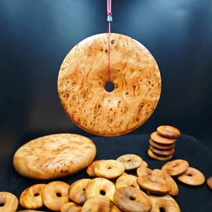 天然松明子琥珀木大平安扣挂件墙装饰创意手工汽车吊坠家居中国风