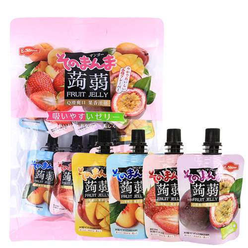 宝宝网红一莎蒟蒻什锦水果口味可吸布丁独立包装儿童零食吸吸啫喱