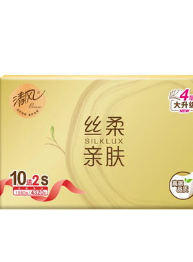 清風金裝抽紙餐巾紙原木金裝系列4層90抽10包BRC1S7J 現貨批發
