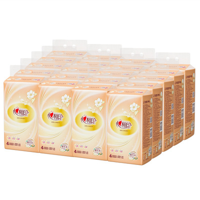 心相印抽纸120抽3层S码卫生纸4包DT24120/DT24200抽取式大包装