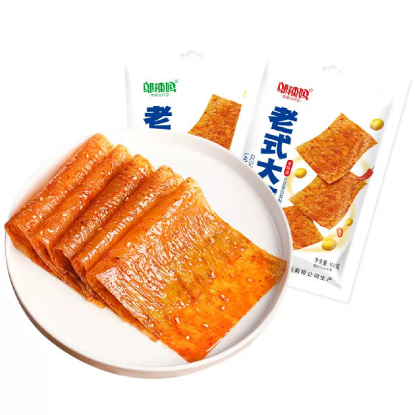 宝宝邬辣妈老式大辣片108g香辣味豆皮制品80后童年回忆休闲零食