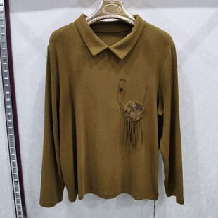 妈妈装 富千金5853中老年打底T恤2025秋季 打底衫 长袖 上衣 新款