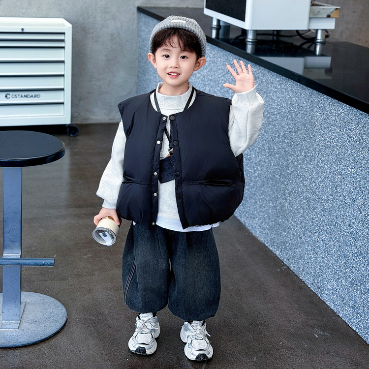 童装2025新款冬季中小男童孩儿童羽绒棉加厚马甲P58