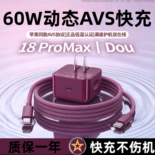 60W苹果18动态AVS氮化镓充电器