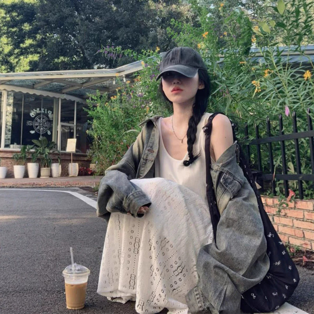 做旧牛仔外套女春秋宽松2026秋冬中长款夹克上衣高街美式复古水洗