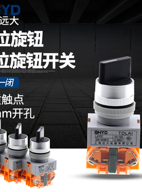 上海远大LAY37-11X/2二位旋钮Y090-20X/3三位选择旋转按钮开关