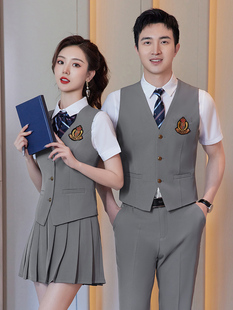 夏季高档酒吧KTV服务员工作服马甲衬衫套装男女俱乐部会所职业装