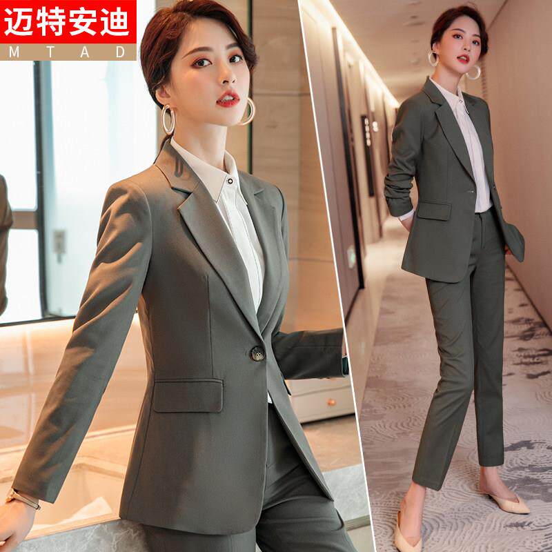 职业套装女春秋款商务正装2025新款长袖大码通勤总裁经理销售西装