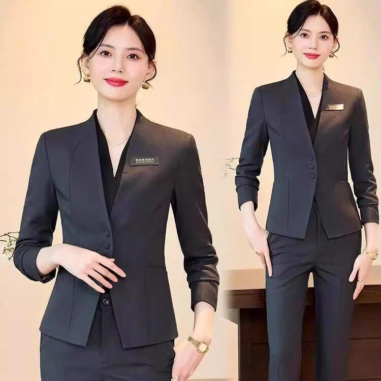职业西装马甲套装女秋冬美容师医美酒店前台接待珠宝店工作服工装