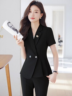 文秘职业装气质西装女套装时尚夏季售楼部接待珠宝店柜姐工作服春