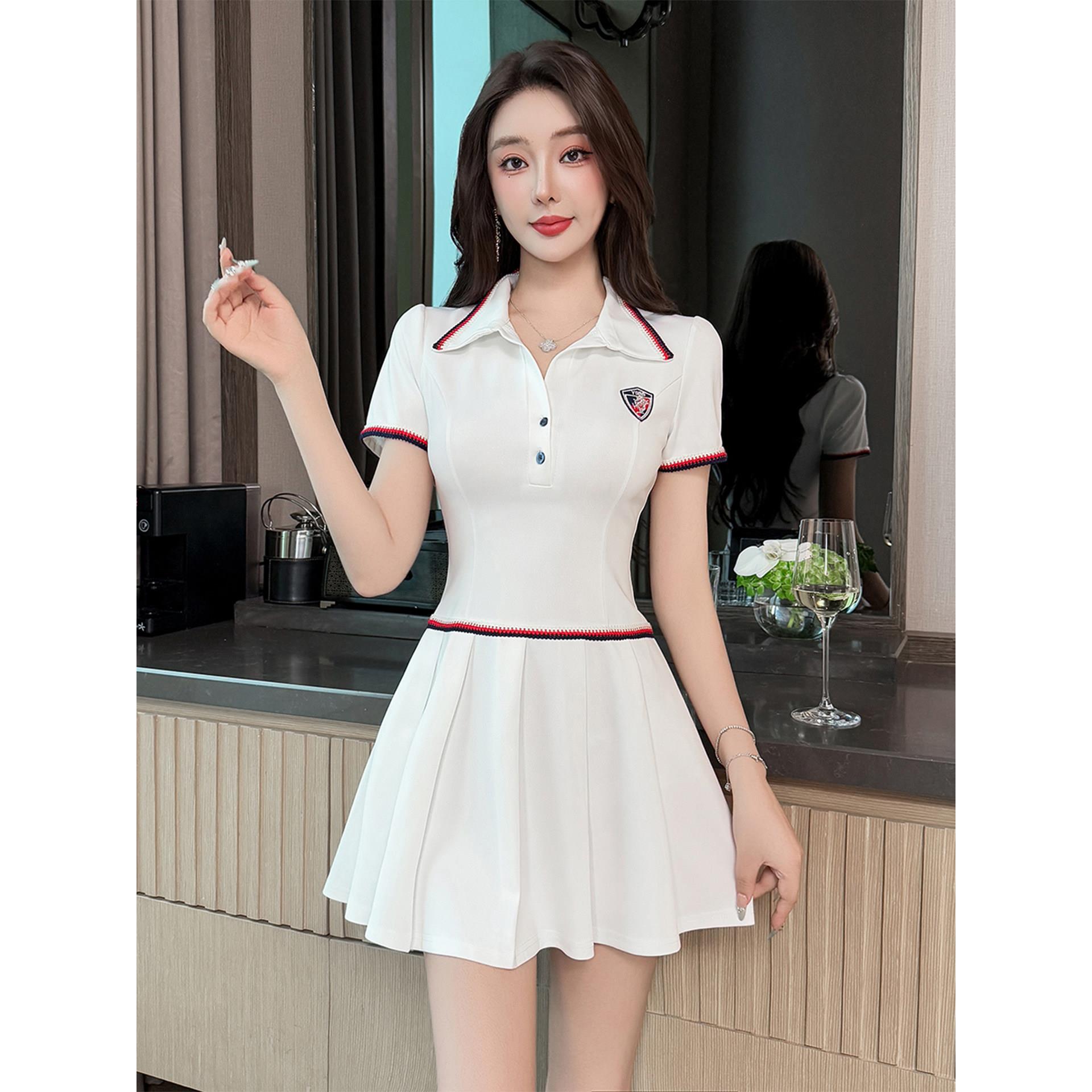 气质时尚学院风减龄性感连衣裙夜场上班衣服女足疗足浴技师工作服