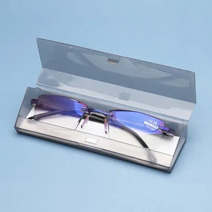 塑料盒创意时尚五边形收纳盒新款文具盒半透明老花现货眼镜盒